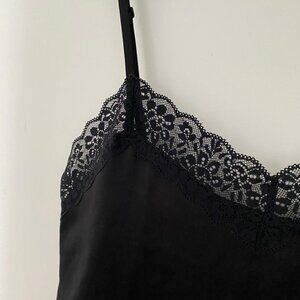 Satin and Lace Spaghetti Strap Tank Top